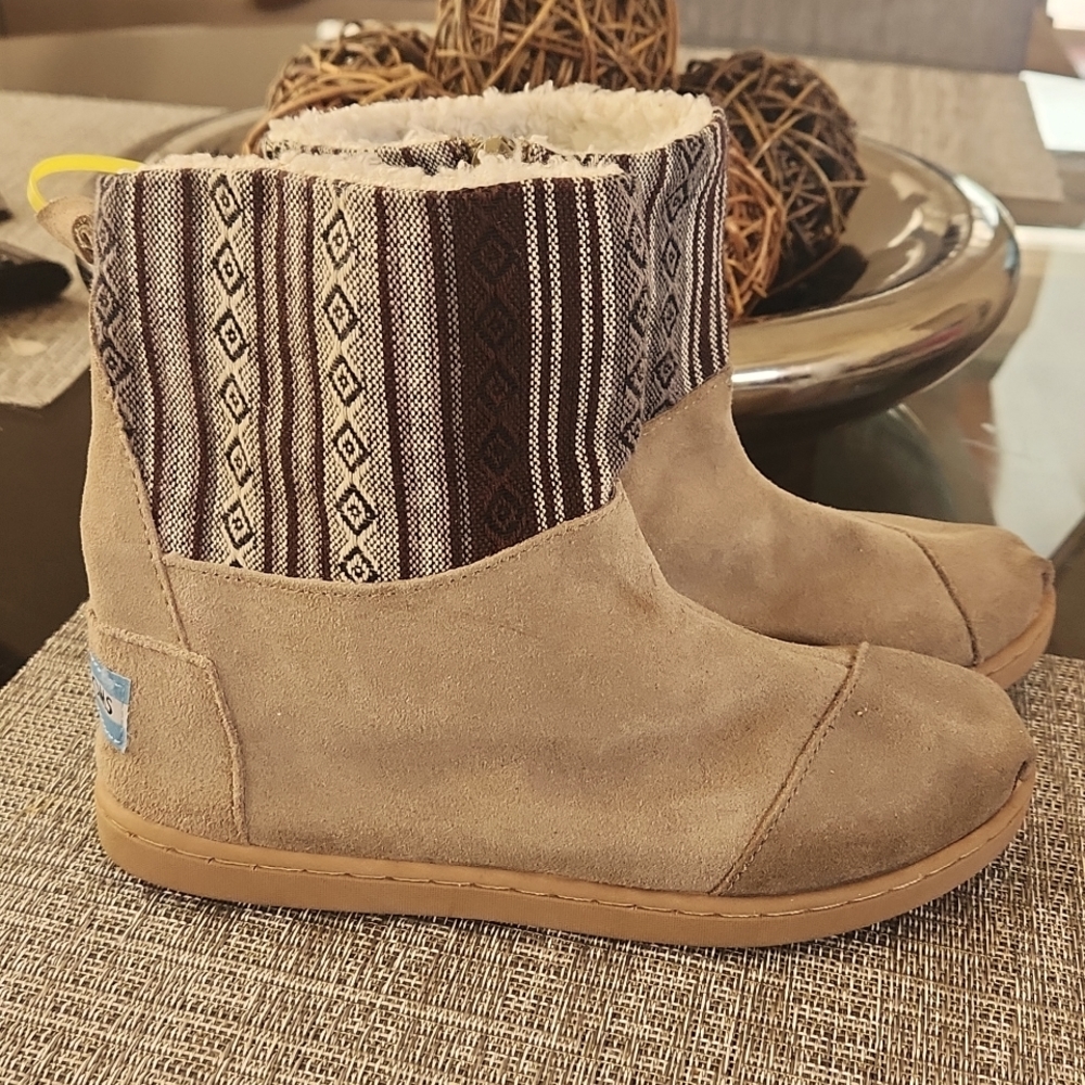 Toms Toddler winter suede/Canvas boots Y3 Beige Kids Tan